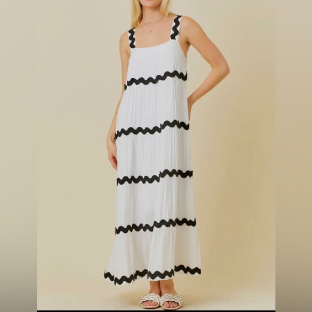 White and Black Maxi Dress
